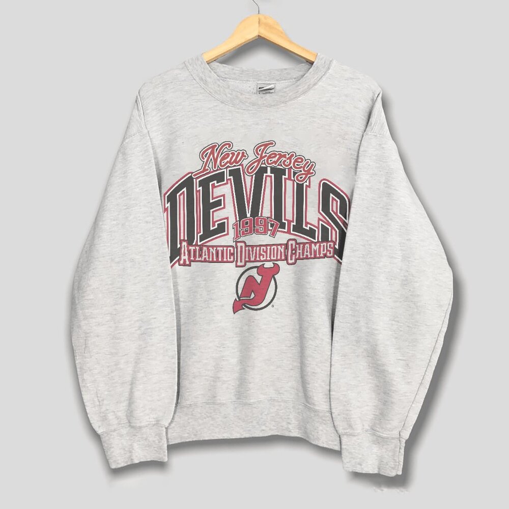 1997 New Jersey Devils NHL Crewneck Sweatshirt, New Jersey Devils Hockey Shirt